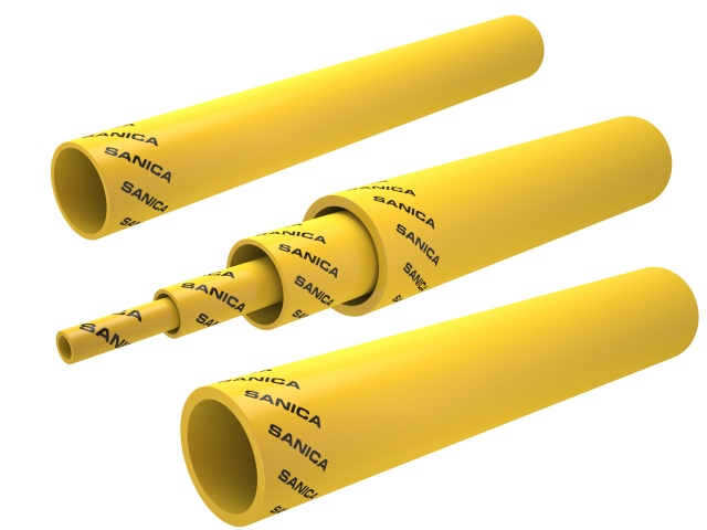 3. Doğalgaz Şebekesi Özel Üretim Sarı Renkli Borular (PE80-PE100) 