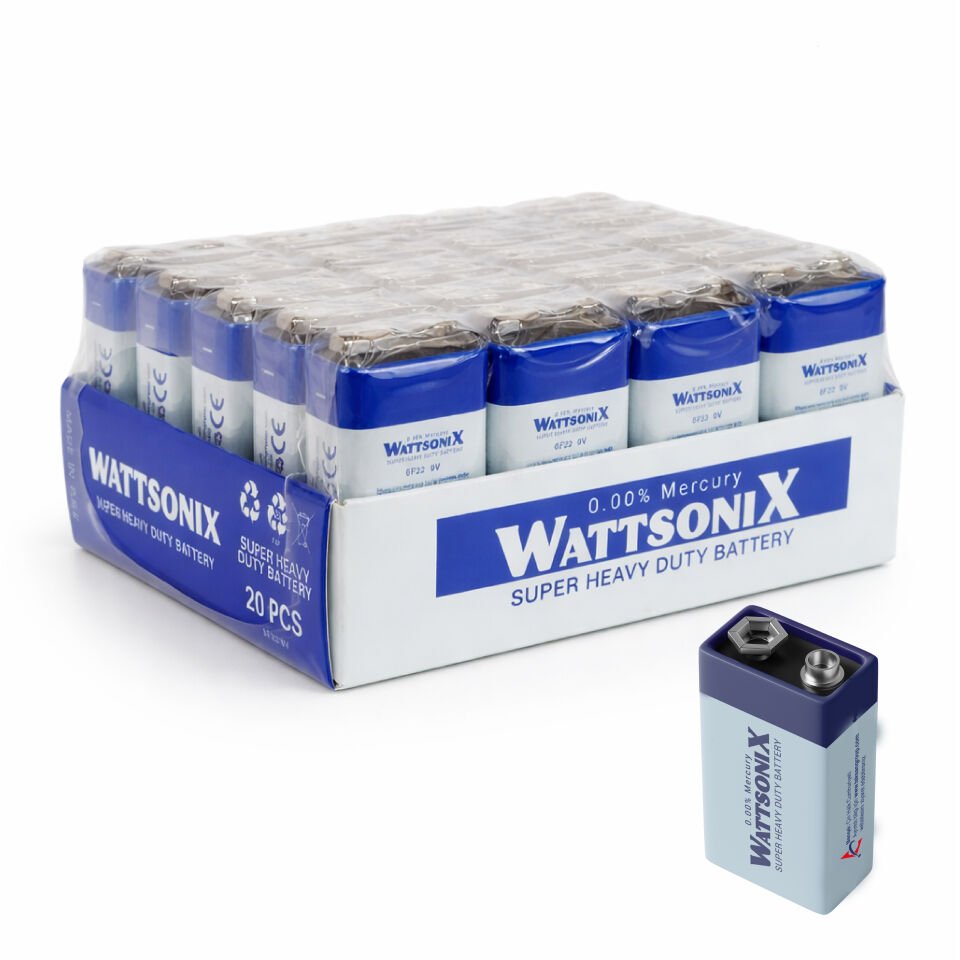 WATTSONIX CINKO KARBON 9V PİL 20'Lİ