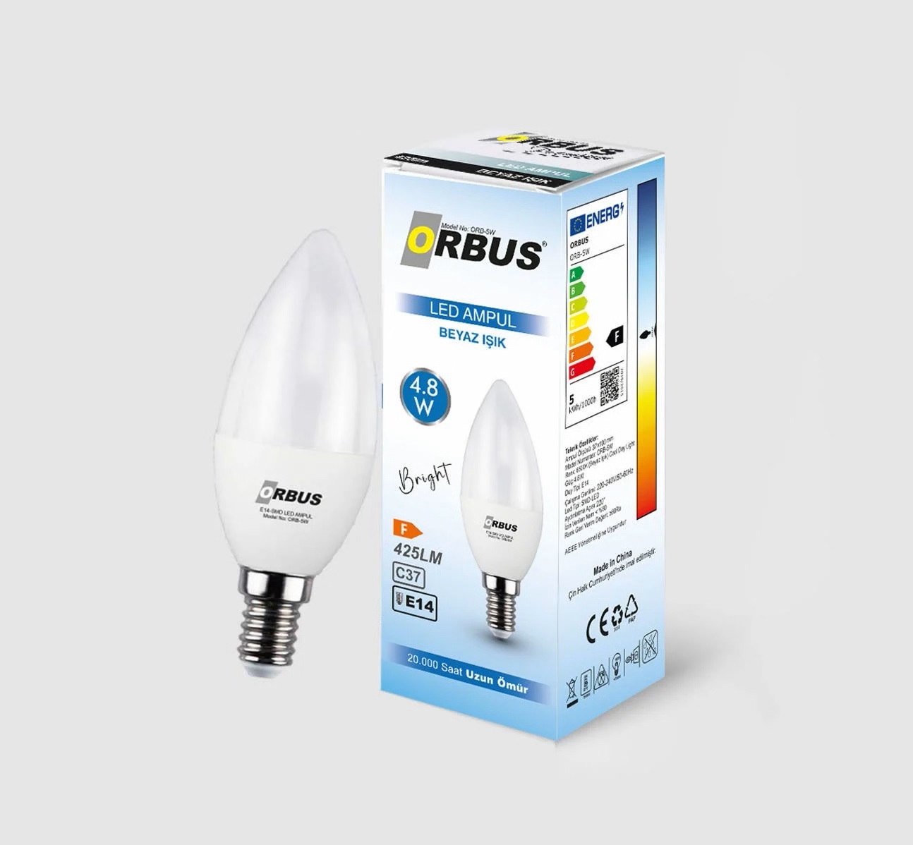 4.8 WATT LED AMPUL BEYAZ IŞIK E14 DUY
