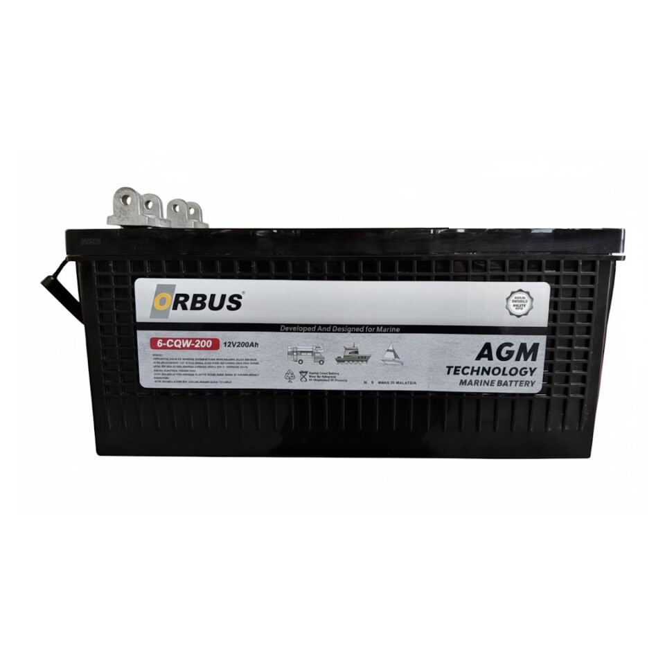 12V 200Ah Marin Aküsü – AGM Teknoloji, Derin Döngü Marine